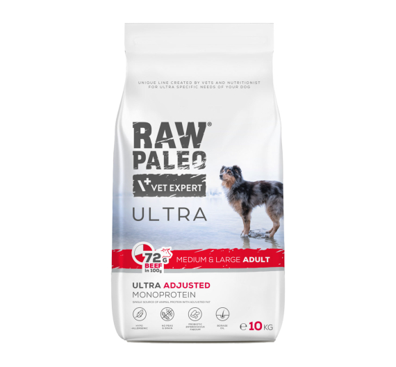 Vet Expert Raw Paleo Adult Μedium & Large Beef 10kg Vet Expert Raw Paleo Adult Μedium & Large Beef 10kg