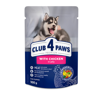 Club 4 Paws Puppies All Breeds Chicken in Jelly 100gr