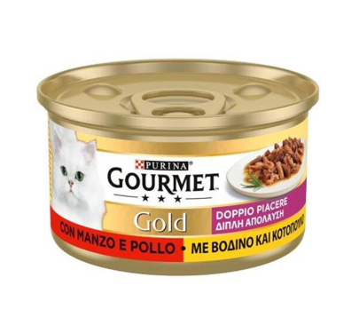 Purina Gourmet Gold Double Pleasure Μους με Βοδινό & Κοτόπουλο 85gr