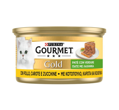 Purina Gourmet Gold Κομματάκια σε Πατέ Κοτόπουλο με Καρότα & Κολοκυθάκι 85gr