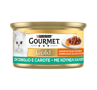 Purina Gourmet Gold Κομματάκια σε Σάλτσα Κουνέλι & Καρότα 85gr