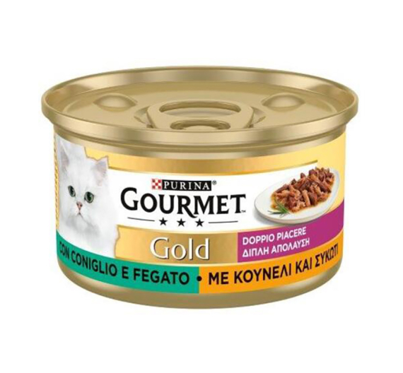 Purina Gourmet Gold Double Pleasure Μους με Κουνέλι & Συκώτι 85gr