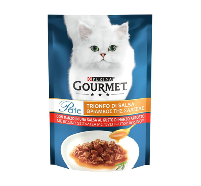 Purina Gourmet Perle Φιλετάκια ''Θριαμβος'' της Σάλτσας με Βοδινό 85gr
