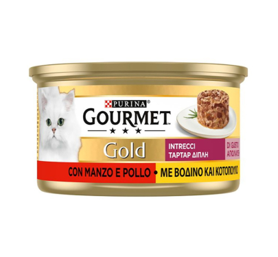 Gourmet Gold Ταρτάρ Διπλή Απόλαυση με Βοδινό & Κοτόπουλο 85g