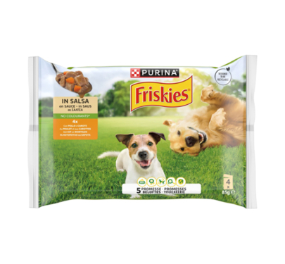 Friskies Dog Κοτόπουλο & Καρότα σε Σάλτσα 4x85gr