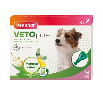 Beaphar Vetopure Spot On Dog έως 15kg Αμπούλες 3τμχ Αντιπαρασιτικές