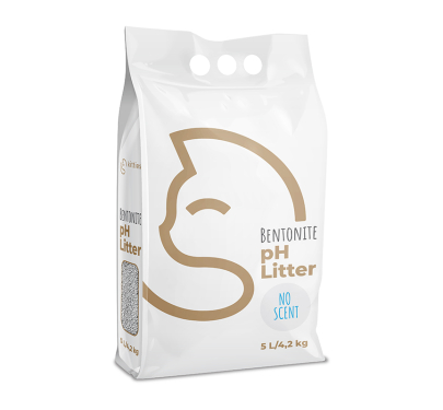 Kitties Bentonite Cat Litter με Δείκτη pH Χωρίς Άρωμα 5L - 4.2kg