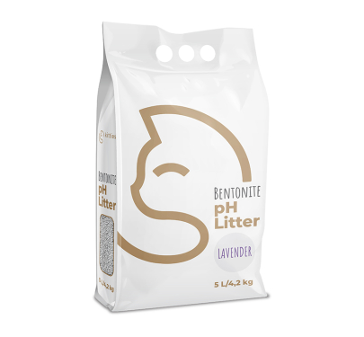 Kitties Bentonite Cat Litter με Δείκτη pH Λεβάντα 5L - 4.2kg