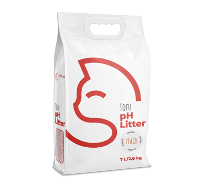 Kitties Tofu Cat Litter με Δείκτη pH Ροδάκινο 7L - 2.6kg