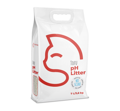 Kitties Tofu Cat Litter με Δείκτη pH Χωρίς Άρωμα 7L - 2.6kg