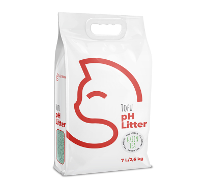 Kitties Tofu Cat Litter με Δείκτη pH Πράσινο Τσάι 7L - 2.6kg
