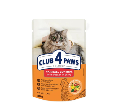 Club 4 Paws Adult Hairball Chicken Gravy 80gr