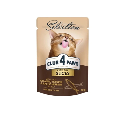 Club 4 Paws Selection Adult Slices Herring Jelly 80gr
