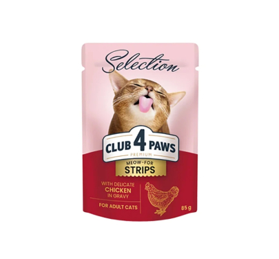 Club 4 Paws Selection Adult Strips Chicken Gravy 85gr