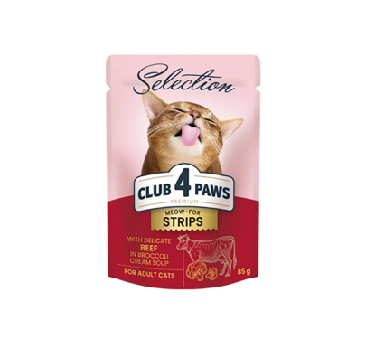 Club 4 Paws Selection Adult Strips Beef Cream 85gr