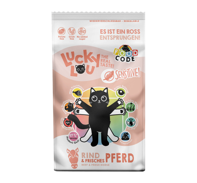 Lucky Lou Food Code Sensitive Βοδινό & Φρέσκο Άλογο 340gr