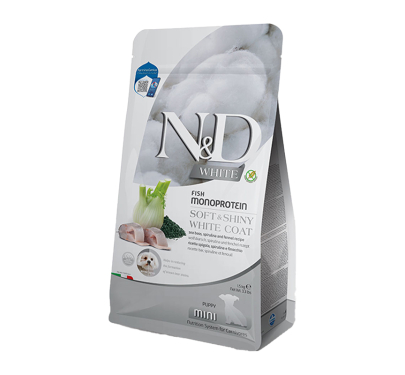 N&D White Grain Free Sea Bass & Spirulina Puppy Mini 1.5kg