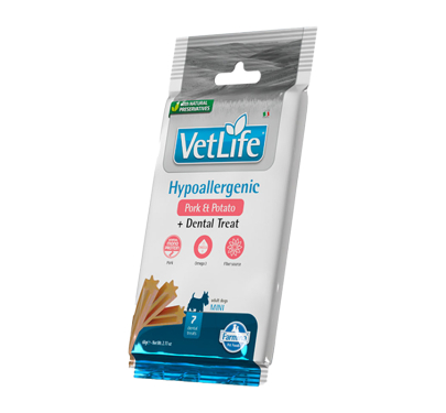 Vet Life Treats Hypoallergenic Pork & Potato Adult Mini 60gr