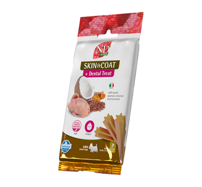 N&D Treats Quinoa Grain Free Adult Mini Skin&Coat Quail 60gr