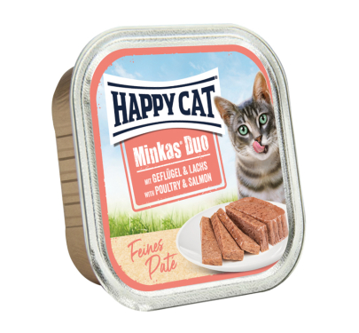 Happy Cat Duo με Πουλερικά & Σολομό 12x100gr