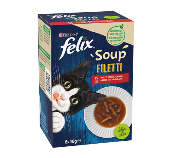 Felix Soups Fillet με Βοδινό, Κοτόπουλο & Αρνί 6x48gr