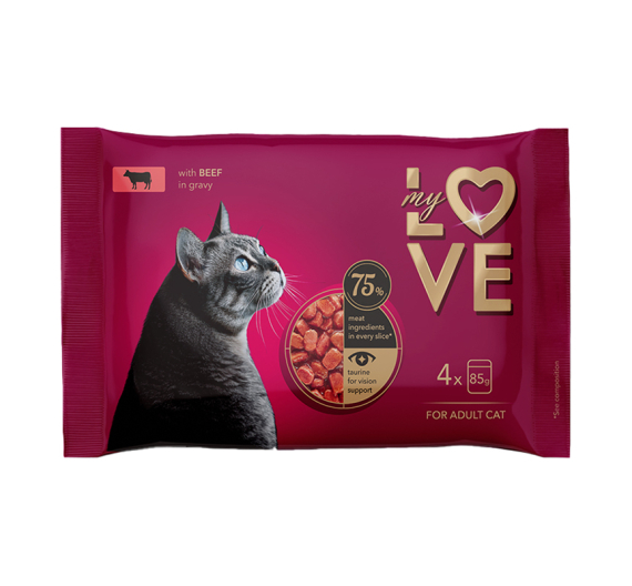 My Love Cat Adult Beef 4x85gr My Love Cat Adult Beef 4x85gr
