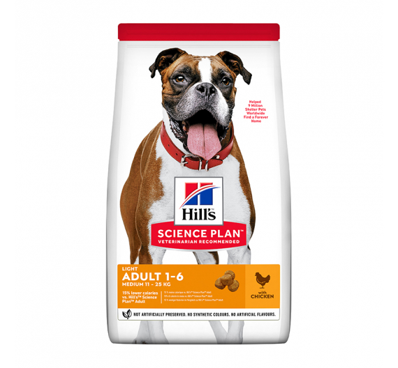 Hill's SP Adult Light Medium Κοτόπουλο 14kg -25%