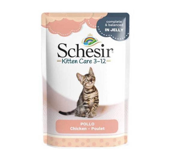 Schesir Cat Jelly Kitten Φιλετάκια Κοτόπουλο με Αλόη 85gr