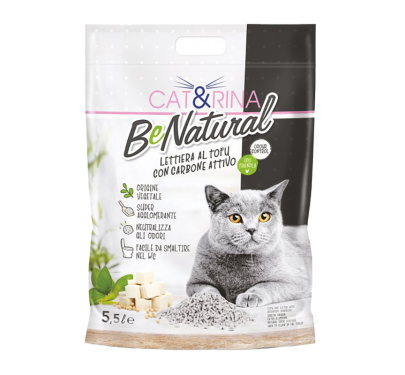 Cat & Rina Benatural Άμμος Tofu με Ενεργό Άνθρακα 5.5L