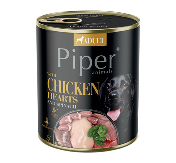 Piper Adult Καρδιά Κοτόπουλου & Σπανάκι 800gr