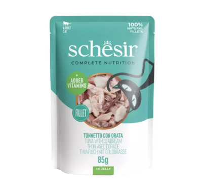 Schesir Cat Complete & Balanced Jelly Τόνος με Τσιπούρα Pouch 85gr