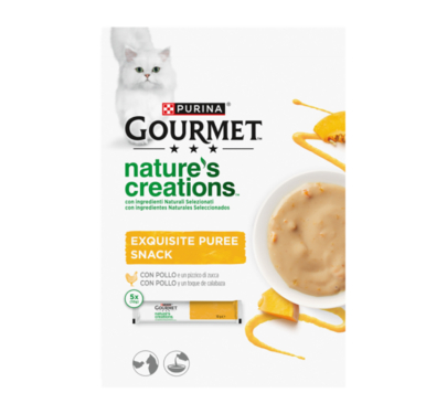 Purina Gourmet Nature's Creations Puree Σολομός & Καρότα 5x10gr