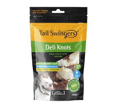 Tail Swingers Κόκαλο Κόμπος Κόκκινο με Κοτόπουλο 100gr
