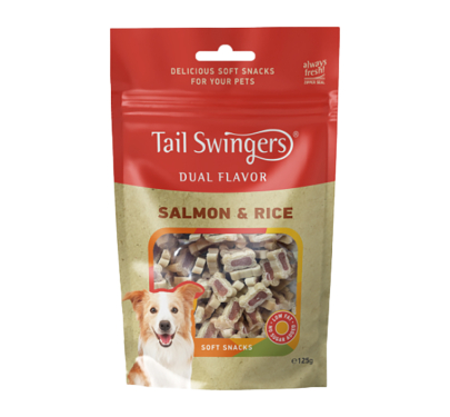 Tail Swingers Dual Flavor Μαλακές Λιχουδιές με Σολομό & Ρύζι 125gr