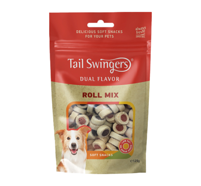 Tail Swingers Dual Flavor Μαλακές Λιχουδιές Roll Mix 125gr