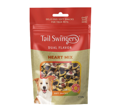 Tail Swingers Dual Flavor Μαλακές Λιχουδιές Heart Mix 125gr