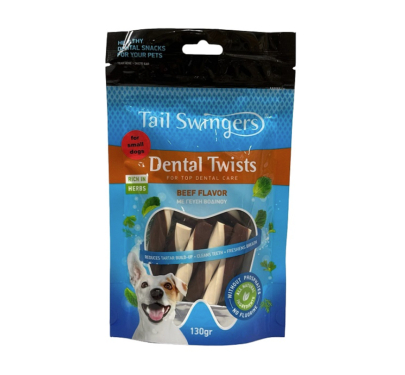 Tail Swingers Dental Twists με Μοσχάρι 130gr Small Breeds