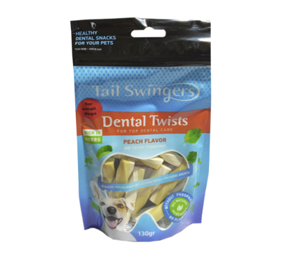 Tail Swingers Dental Twists Ροδάκινο 130gr Small Breeds