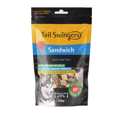 Tail Swingers Sandwich Πάπια με Ψάρι 100gr Small Breeds