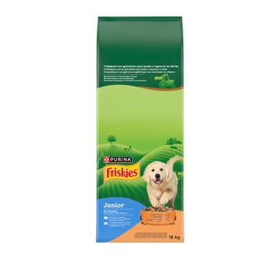 Friskies Junior Κοτόπουλο, Γάλα & Λαχανικά 18kg