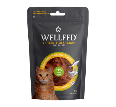 Wellfed  Λιχουδιές με Κοτόπουλο & Catnip 50gr