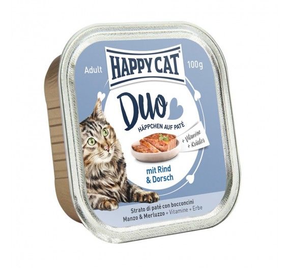 Happy Cat Duo Βοδινό & Μπακαλιάρος Happy Cat Duo Βοδινό & Μπακαλιάρος