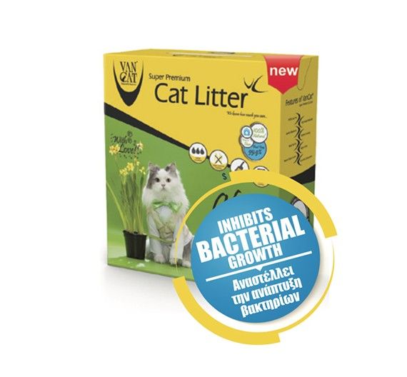 Ψιλή Άμμος Γάτας Van Cat Clinic Ultra Sensitive Clumping (Αντιβακτηριακή & Αρωματική) σε κουτί