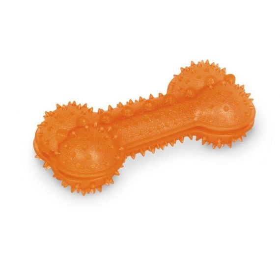 Nobby Tpr Rubber Treat Bone Orange Nobby Tpr Rubber Treat Bone Orange