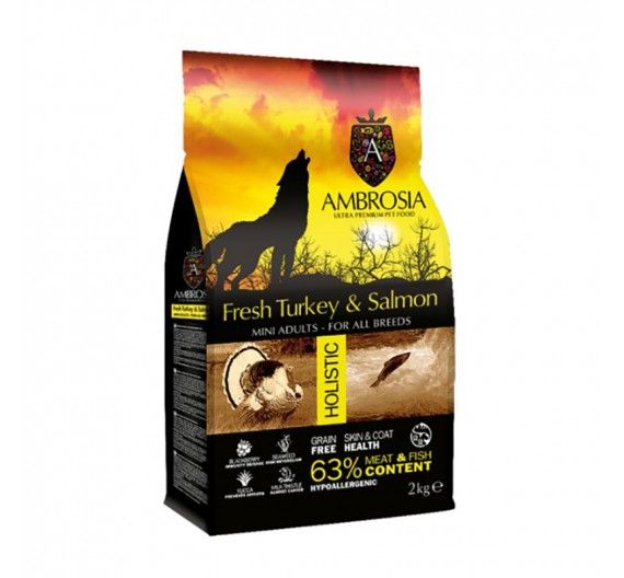 Ambrosia Grain Free Adult Mini Turkey & Salmon 2kg Ambrosia Grain Free Adult Mini Turkey & Salmon 2kg