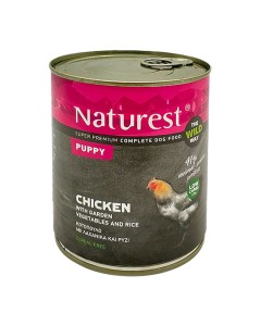 Naturest Puppy Κοτόπουλο, Λαχανικά & Ρύζι 800gr