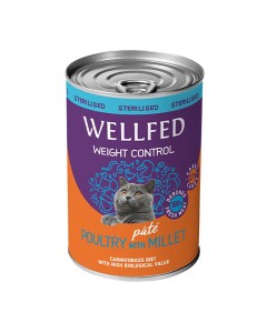 Wellfed Sterilised Weight Control Πουλερικά & Κεχρί σε Πατέ 400gr