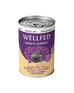Wellfed Diabetic Diet Κοτόπουλο & Βοδινό σε Πατέ 400gr