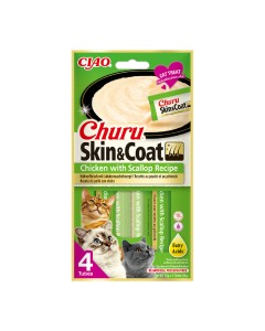 Inaba Churu Cat Skin & Coat Κρεμώδης Λιχουδιά με Κοτόπουλο & Χτένια 56gr