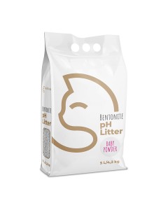 Kitties Bentonite Cat Litter με Δείκτη pH Baby Powder 5L - 4.2kg